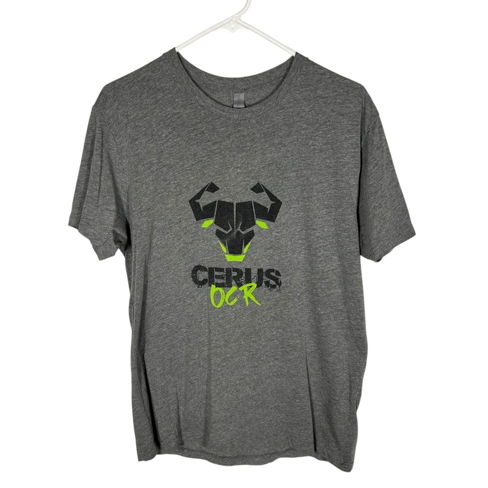 Next Level Cerus OCR Apollyon Graphic T-Shirt Mens Medium Heather Gray Tri-Blend